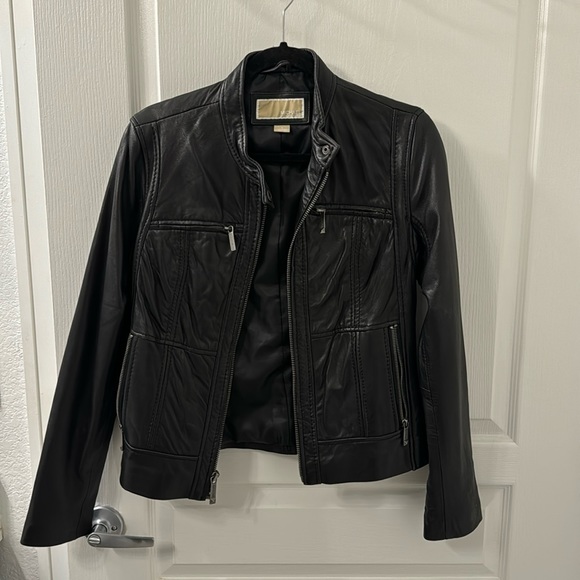 MICHAEL Michael Kors Jackets & Blazers - Women’s Michael Kors Leather Black Jacket